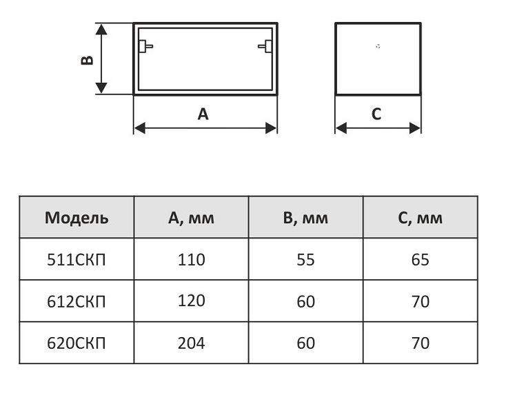 Соединитель прямоугольный 620СКП (204х60)